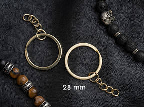 Пласке кільце з ланцюжком. Колір "золото". 28мм, фото 2