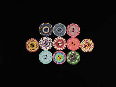 Кольорові ґудзики з малюнком. Колір мікс. 25мм