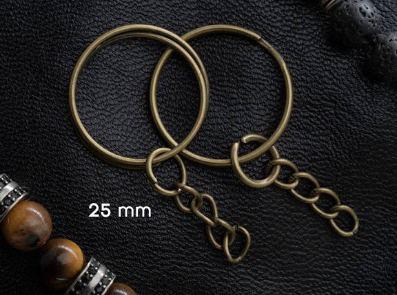 Заготовка для брелка. Колір "стара латунь". 25мм, фото 1