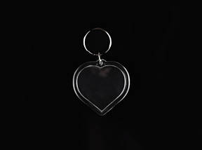 Акрилові заготовки для брелка. Серце. 50х50мм (Фото 41х38мм)., фото 3