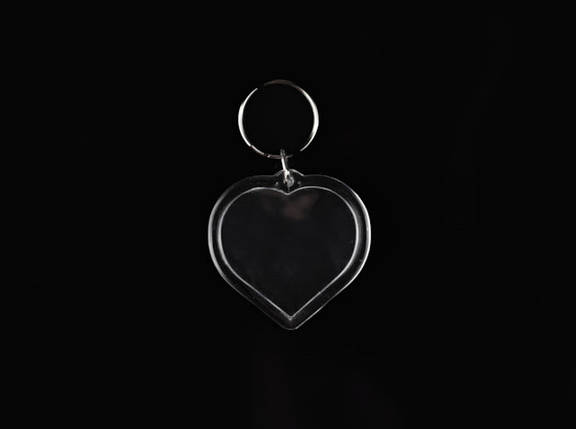 Акрилові заготовки для брелка. Серце. 50х50мм (Фото 41х38мм)., фото 1