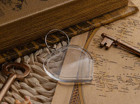 Акрилові заготовки для брелка. Серце. 50х50мм (Фото 41х38мм)., фото 3