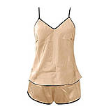 Стильна та сексуальна атласна піжама – золото S (ПІЖ-ШОВ-ШОР-ЗОЛ), фото 7