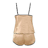 Стильна та сексуальна атласна піжама – золото S (ПІЖ-ШОВ-ШОР-ЗОЛ), фото 8