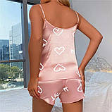 Атласна піжама з кокетливим принтом – рожевий One size (ПІЖ-ШОР-СЕРД), фото 6
