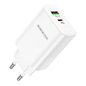 Зарядний пристрій Borofone BN10 PD 65W + QC3.0 (1Type-C/1USB) Білий