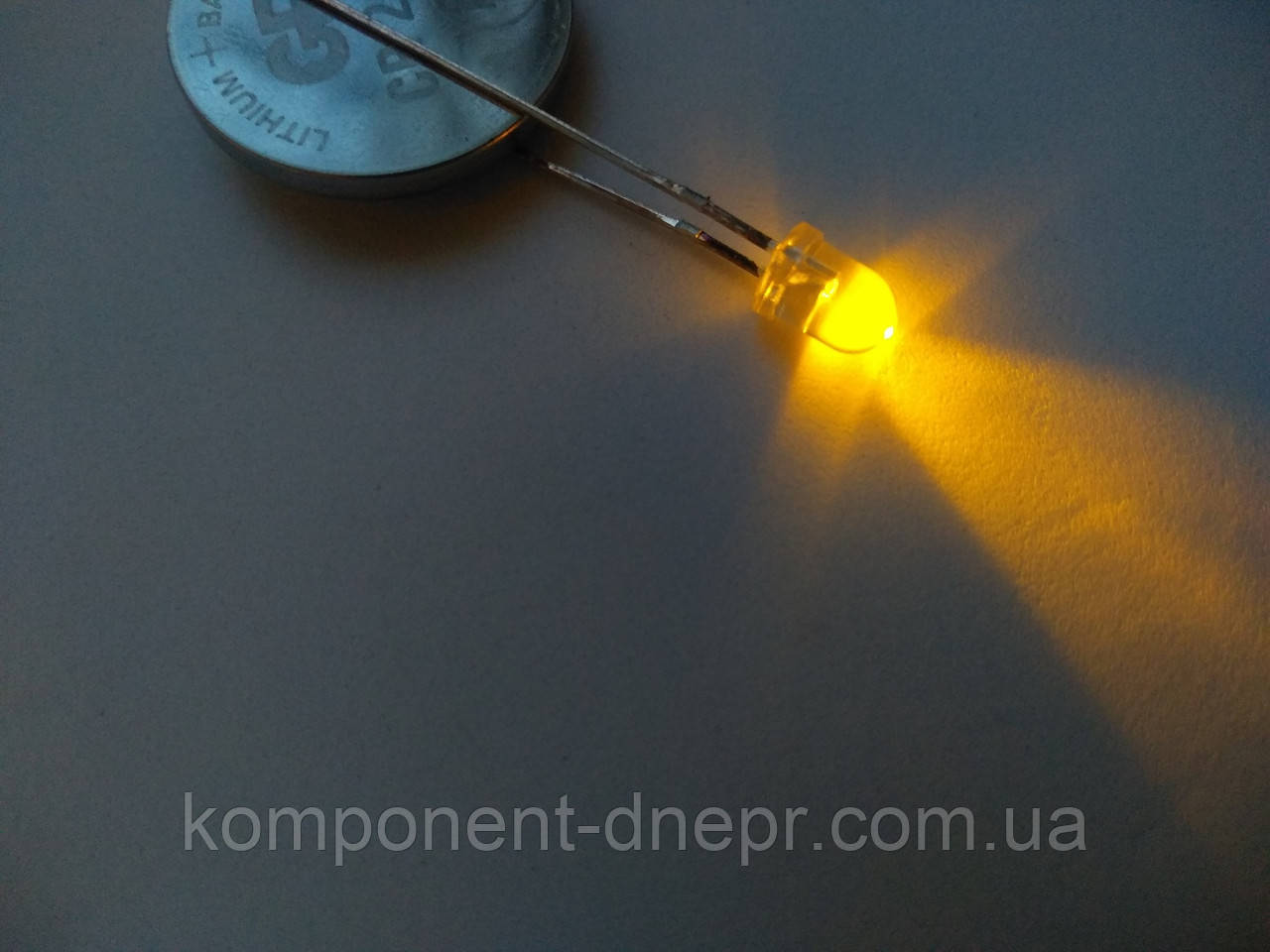 Світлодіод жовтий прозорий, 4 mm №142