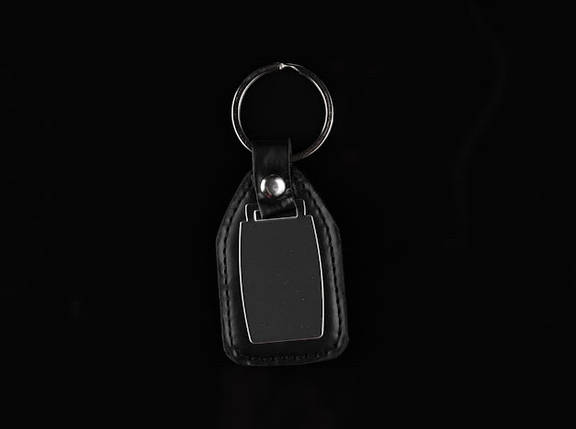 Брелок шкірзам, під гравіювання. Колір чорний. 95х40мм, фото 1