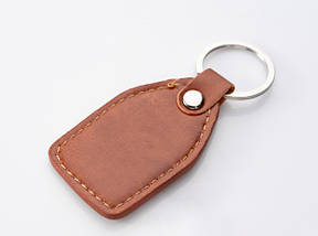 Брелок шкірзам, під гравіювання. Колір коричневий. 95х40мм, фото 5