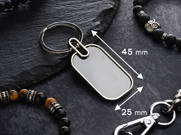 Брелок під гравіювання. 25х45мм. Нержавійка