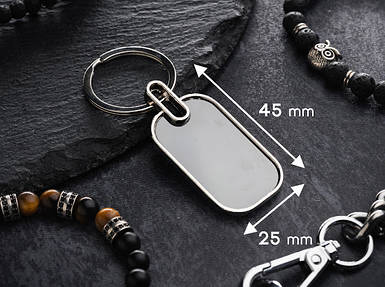 Брелок під гравіювання. 25х45мм. Нержавійка