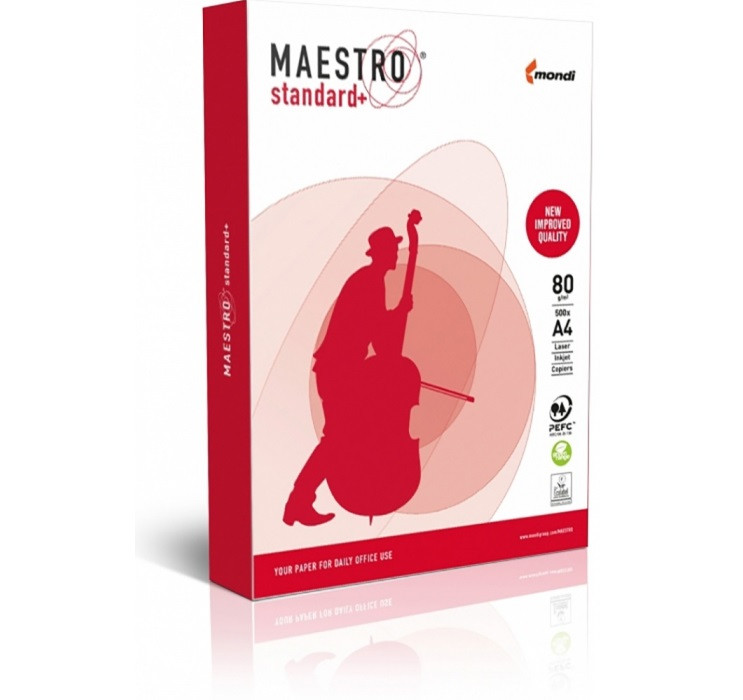 Папір А4 Maestro Standard 80 г/м2, 500аркушів у пачці, для принтера, ксерокса
