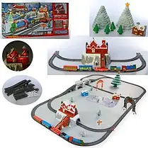 Залізниця Новорічний експрес 21816 чотири вагони і станція з музикою і світлом, фото 3