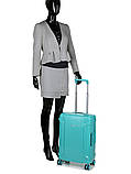 Валіза мала S поліпропілен бірюза 55х36х21см/33л/3.45кг/Airtex 645, фото 8