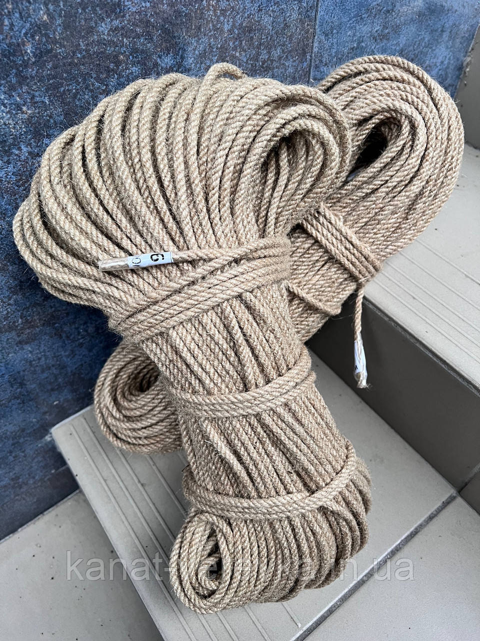 6 мм - 100 м. Джутовий щільний канат для декоративного оздоблення, фото 1