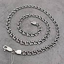 Жирна! Срібний чоловічий ланцюжок бісмарк цепочка 65 см (ширина 7 мм), фото 10