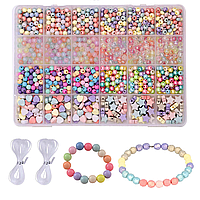 Набір намистин для рукоділля акрилові намистини набір для плетіння з намистин фігурні намистини 1200 шт