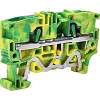 Клемa пружинна заземлювальна push-in ETI ESH-EFCE.6 6 мм2, 1вхід + 1 вихід, жовто-зелена