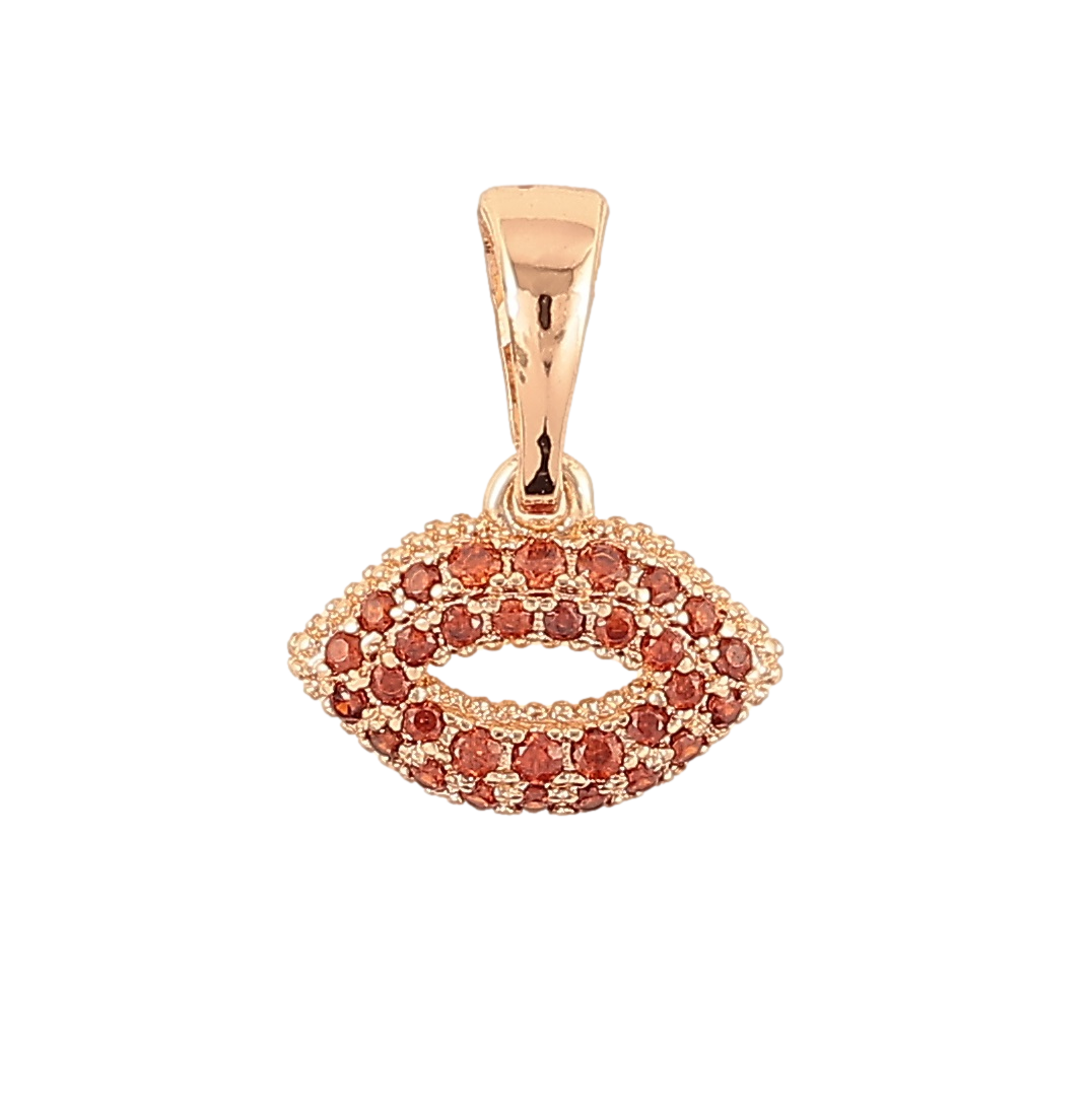 Кулон Xuping M&L Колір 18K «Поцілуночок з інкрустацією червоним цирконієм» для ланцюжка до 5мм, фото 1