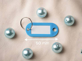 Бирка для ключів. Колір блакитний. 50мм, фото 3