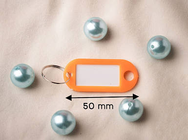 Бирка для ключів. Колір оранжевий. 50мм