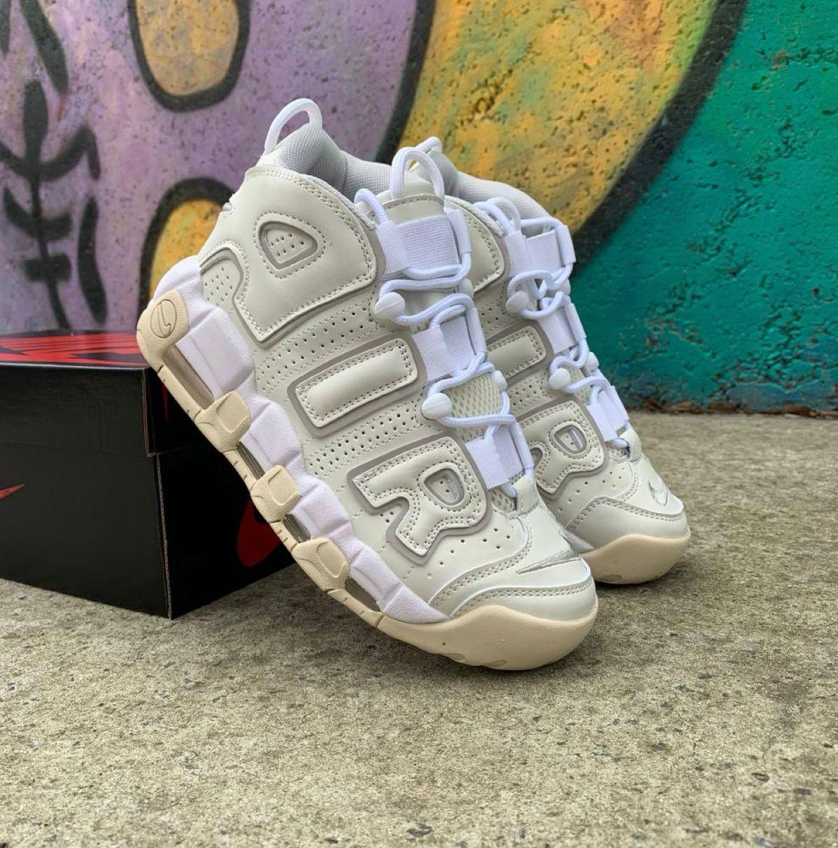 Жіночі Кросівки Nike Air More Uptempo Beige кеди Найк Аїр Аптемп бежеві шкіра унісекс