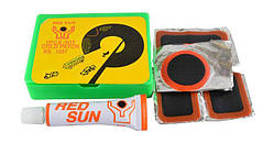 Аптечка Red Sun RS1207 для ремонту велокамер і шин, клей, латки, ремкомплект.Хіт!.Хіт!