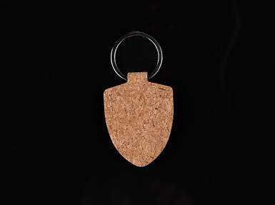 Брелок для ключів корковий з кільцем. 32мм 58х42мм