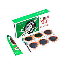 Аптечка Red Sun RS3601 для ремонту велокамер і шин, клей, латки, ремкомплект.Хіт!.Хіт!