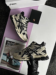 Жіночі зимові кросівки ASICS Gel-Kahana 8 Beige Black Fur, кеди Асикс шкіра текстиль на хутрі. Жіноче взуття