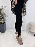 Теплі жіночі трикотажні лосини на хутрі зі штрипками, фото 10