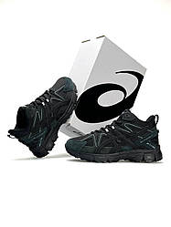 Жіночі зимові кросівки ASICS Gel-Kahana 8 Grey Black Fur, кеди Асикс замша текстиль на хутрі. Жіноче взуття