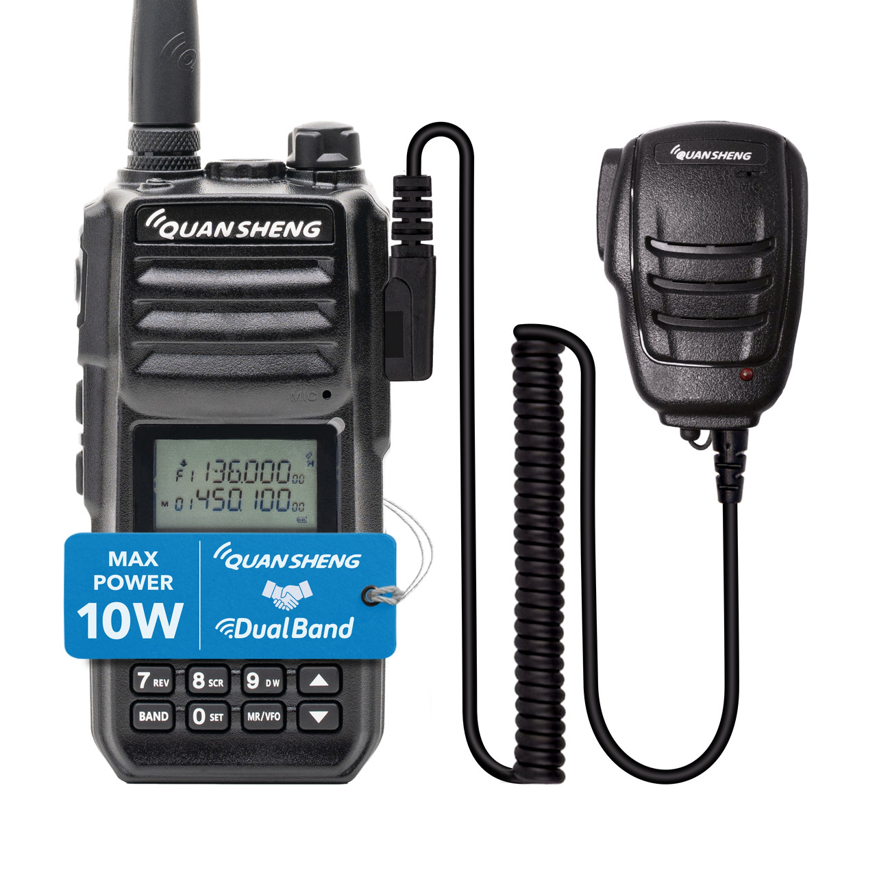 Рація професійна Quansheng TG-UV2 PLUS, UHF/ VHF, 10 Ватт, батарея 4000 мАг +Тангента Quansheng QS-4