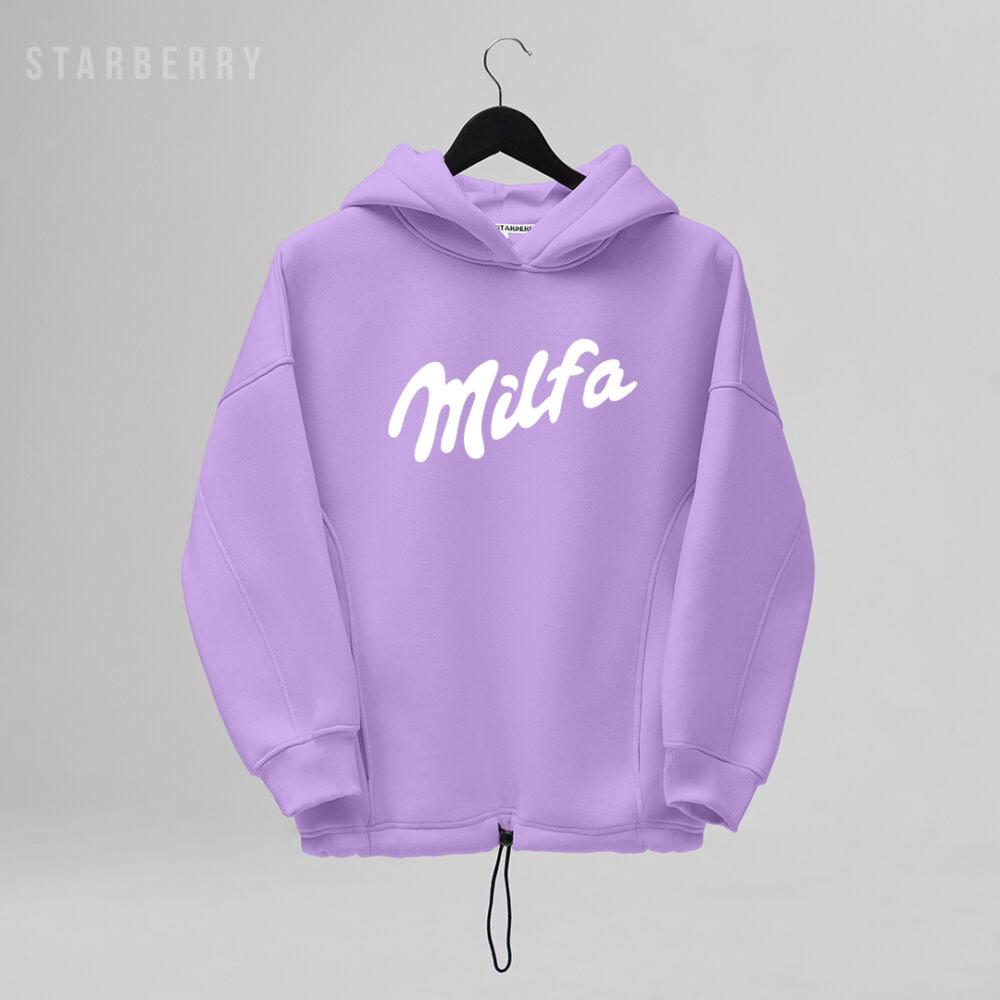 Жіноче трендове худі з принтом MILFA