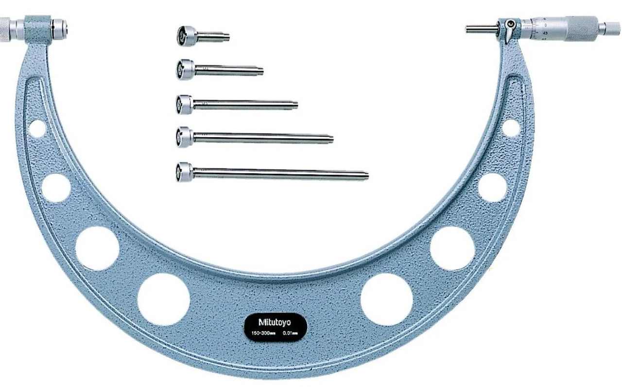 Мікрометр гладкий Mitutoyo 104-136A 150-300 мм зі змінними вставками Японія, фото 1