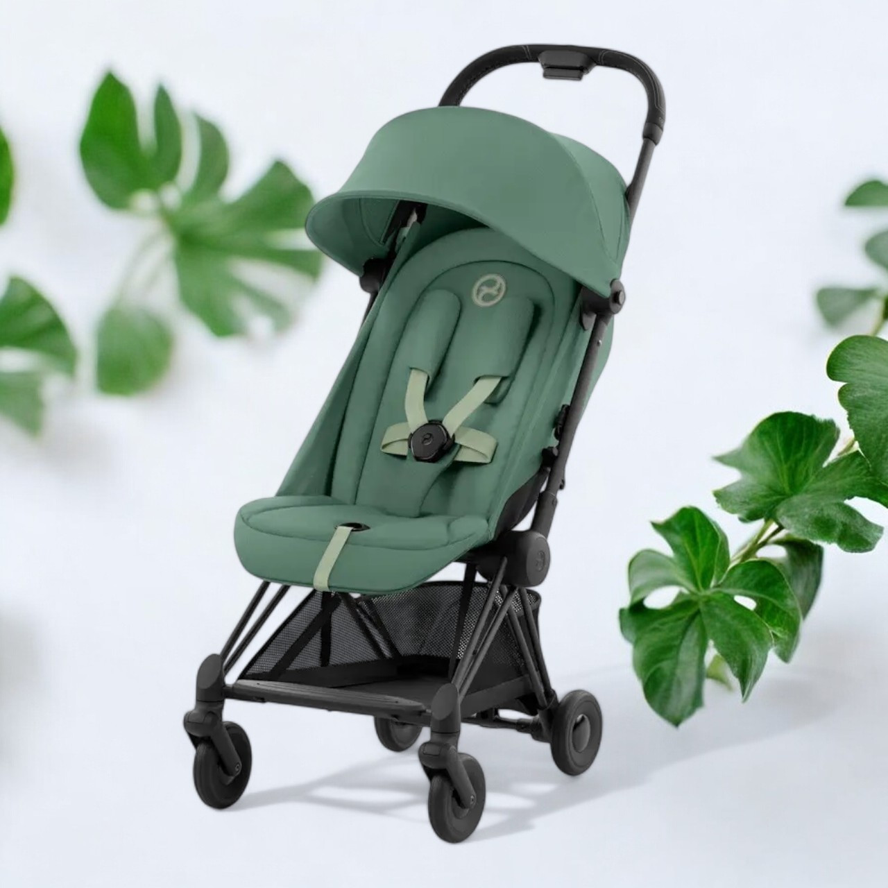 Коляска прогулянкова Cybex Coya Matt Black Leaf Green