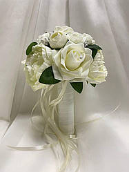 Весільний букет-дублер для нареченої в айворі кольорі