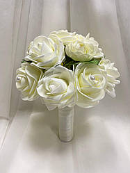 Весільний букет-дублер велика троянда для нареченої в айворі кольорі