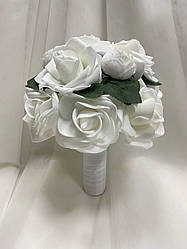 Весільний букет-дублер велика троянда для нареченої в білому кольорі