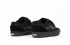 Чоловічі зимові низькі кеди Vans Skool KNU Winter Fur Total Black Ванс КНУ чорні на хутрі унісекс, фото 4