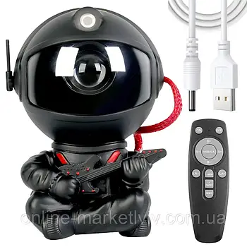 Ночник проектор зоряного неба Космонавт від USB + пульт / Дитячий нічник космонавт / Дитячий світильник