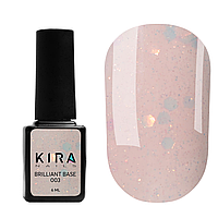 База камуфлююча Kira Nails Brilliant Base №003, рожева з каміфубіками, 6 мл