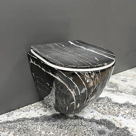 Підвісний унітаз VBI VULCANO BLACK ONYX, фото 1