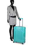 Валіза середня M поліпропілен бірюза 68х47х27см/76л/4.6кг/Airtex 645, фото 9