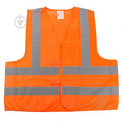 Жилет сигнальний світловідбивний XL, помаранчевий, SAPFIRE