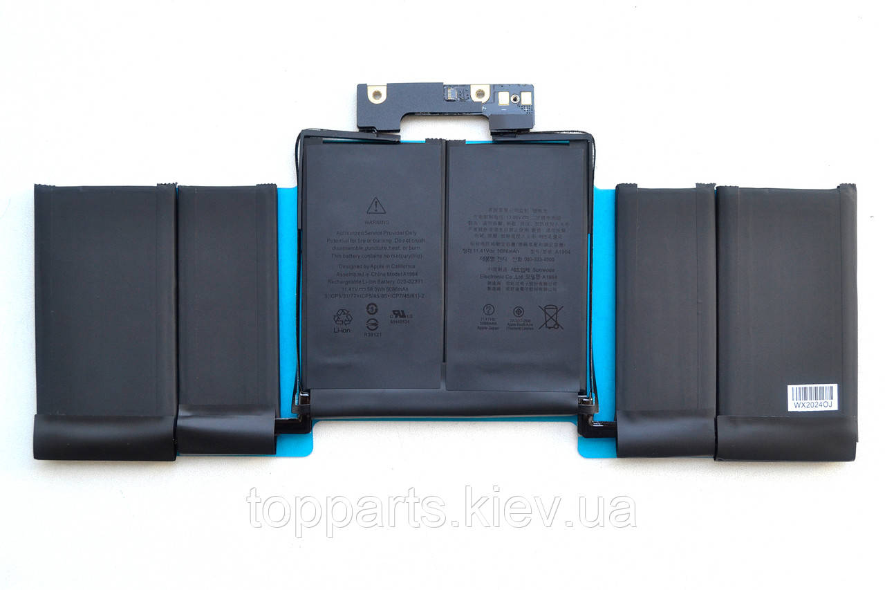 Батарея для ноутбука Apple A1964, 58Wh (5086mAh), 6cell, 11.41V, Li-ion, фото 1