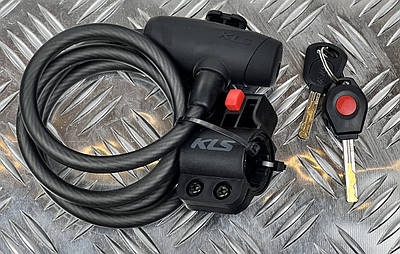 Замок на велосипед велозамок KLS Coil тросиковий 10x1200 мм чорний