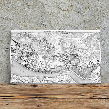 Картина на полотні "План Києва від 1700 до 1800 роки", 60×101см, фото 1