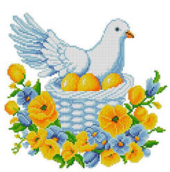 ХВГ-053. Схема для вишивки бісером Великодній рушничок з голубом.
