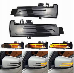 Повторювач поворотів дзеркала W204 Mercedes C S204 2009-2014 Мерседес С 204 (2шт динамічні чорні ЛЕД)